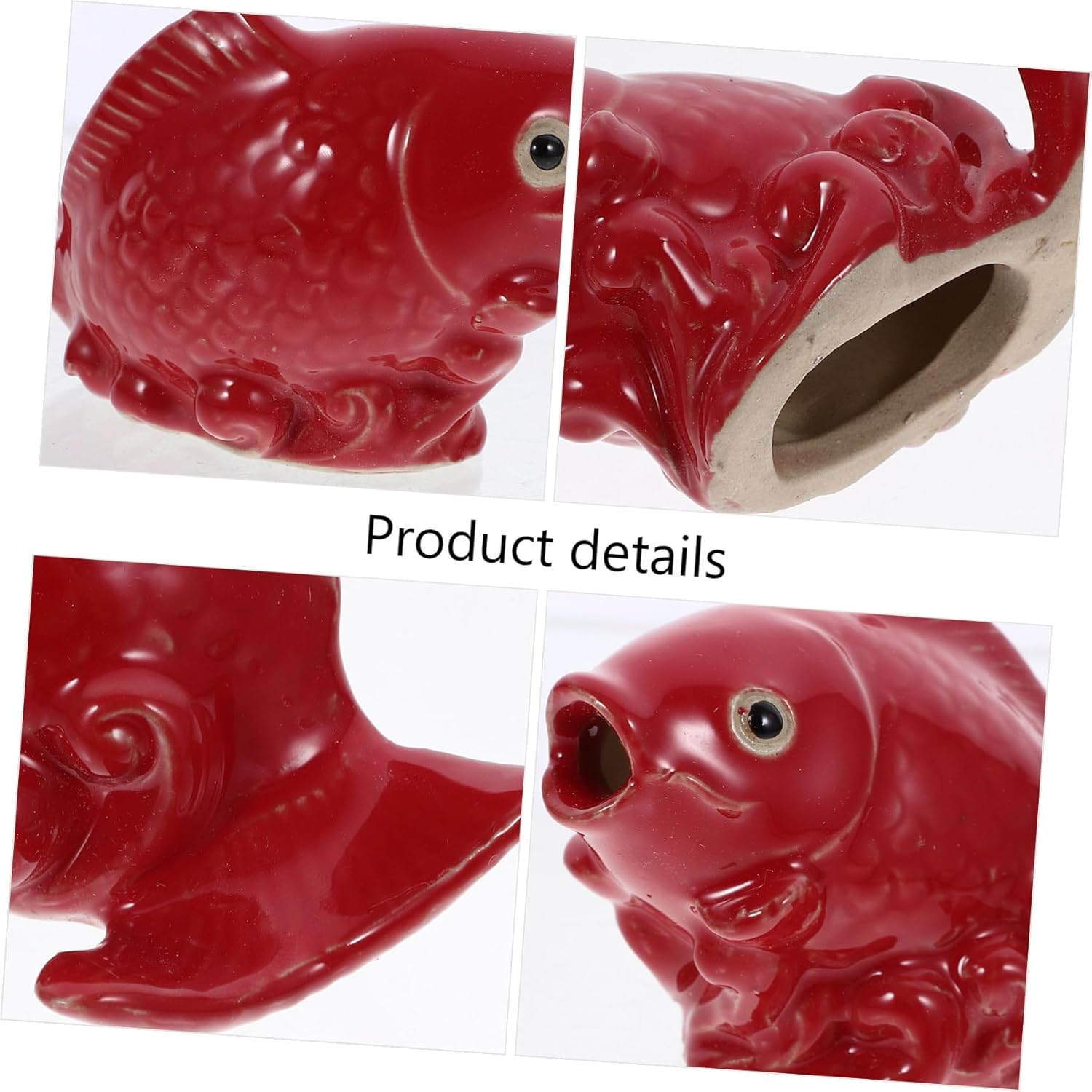 Ceramic Carp Garden Fountain Nozzle Realistic Polished Fish Spray Ornament Wear-Resistant Outdoor Lawn Decor for Patio Balcony Unique Garden Adornment image number 1