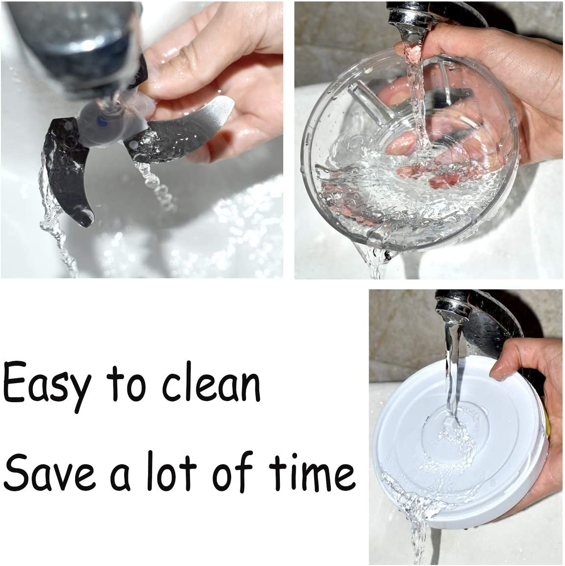 Manual Food Chopper, Vegetable Chopper Mincer Blender to Chop Fruits Vegetables Nuts Herbs Onions Garlics for Salsa Salad Pesto Coleslaw Puree image number 4