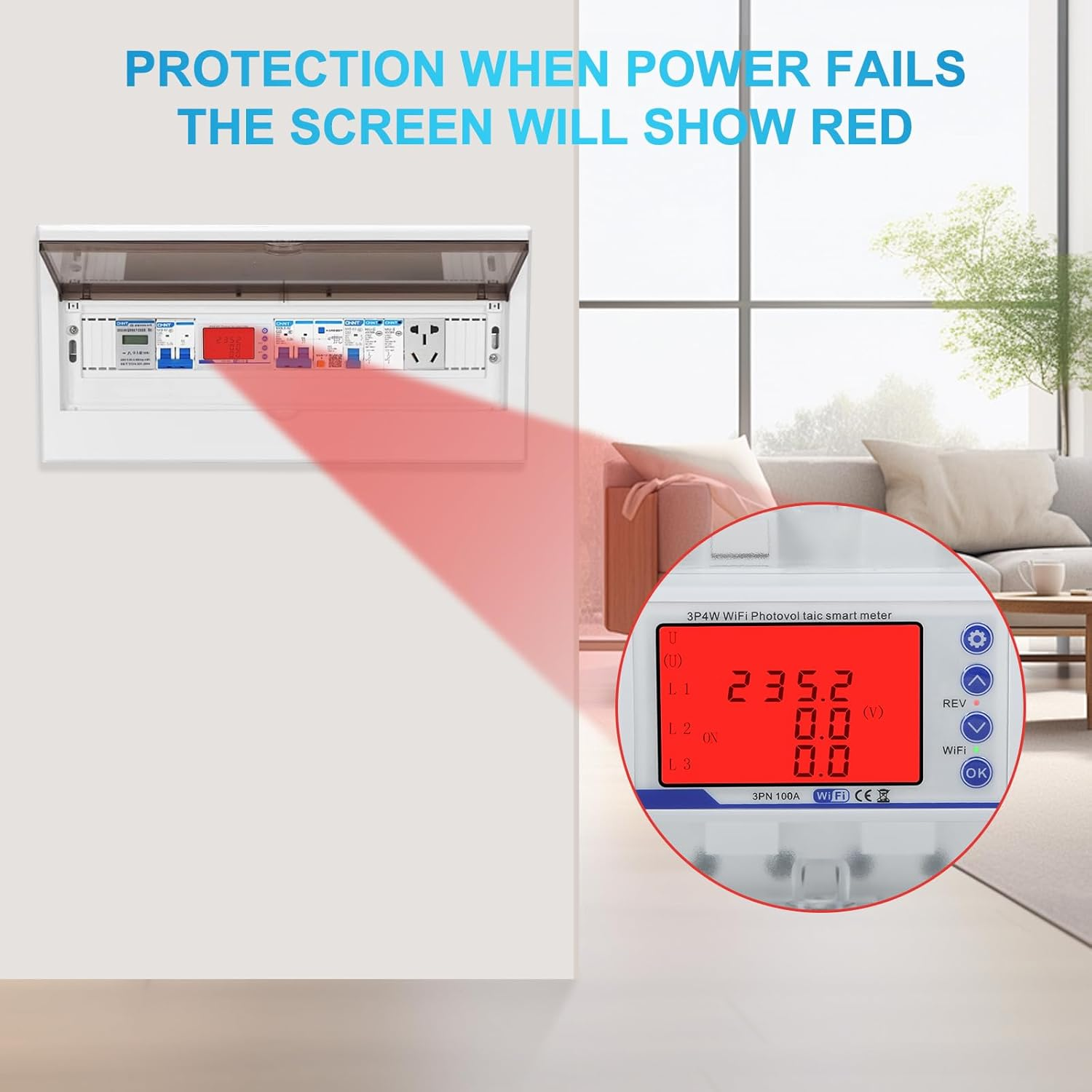 Inncen 100A 3P4W Wifi Photovoltaic Meter 3 Phase Recloser Switch Intelligent Reclosing Protector, Wifi Intelligent Circuit Breaker image number 2
