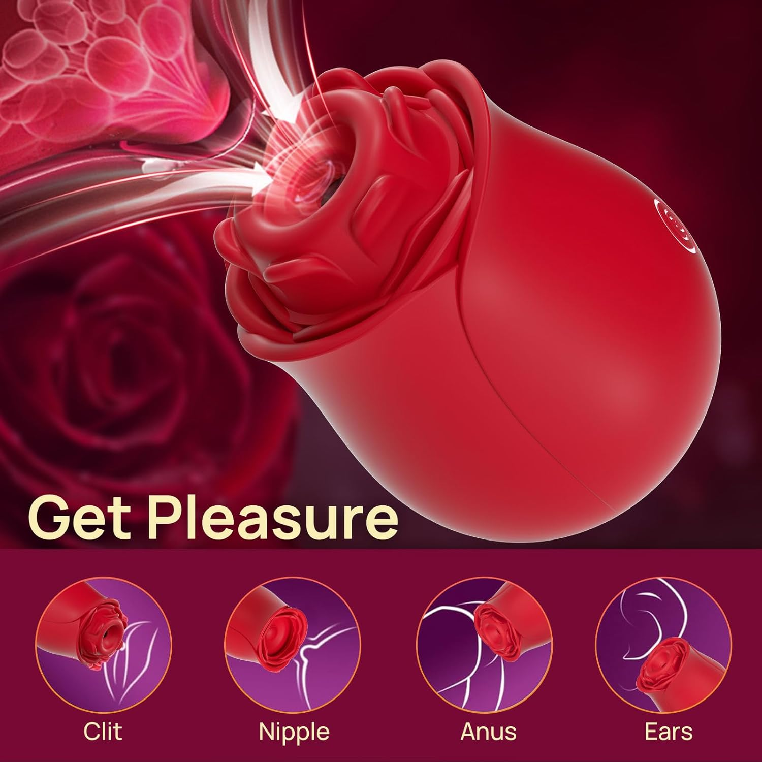 Vibrator Sex Toys for Women with 10 Sucking & Vibrating Modes for Couples Clitoral Nipple Rose Clitoral Vibrators G-Spot Sucking Sex Toy Clitoral Stimulator image number 4