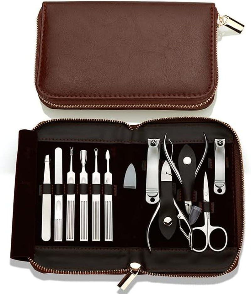 Professional Manicure Kit Nail Clippers Set 11 in 1 Stainless Steel Pedicure Tools Kit Grooming Kit image number 3