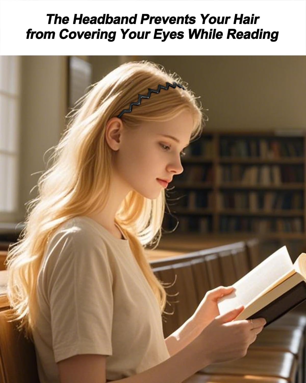 Plastic Sharks Tooth Zig Zag Headbands, 6Pcs Non Slip Shark Tooth Wavy Head Bands, Zigzag Head Bands Shark Tooth Hair Comb, Plastic Wavy Headbands Zig Zag Sharks Tooth Hair Combs image number 3