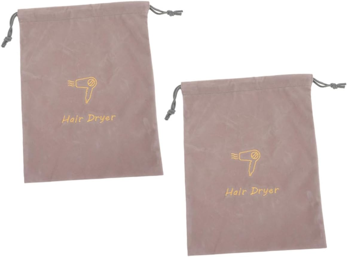 KAILIKETIY 2Pcs Keep Tidy the Hair Dryer Bag Fabric Drawstring Storage for Accessories image number 2