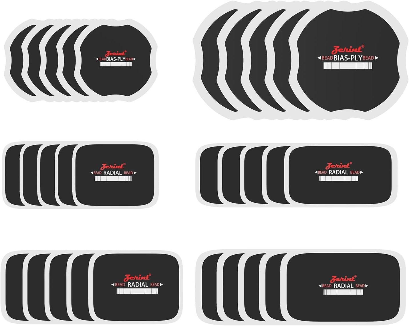 5" X 3" 2 Ply 9Pcs Radial Repair Patch, Heavy Duty Tire Patches, Tire Puncture Repair Patch for Car Truck Bus Tractor Agricultural Vehicles (TP-R07) image number 3