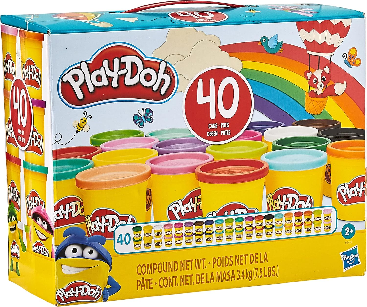 Hasbro Play-Doh Modeling Compound Fantastic 40-Pack of 20 Assorted Colors for Kids 2 Years and Up, Bulk 3-Ounce Cans, Non-Toxic image number 6
