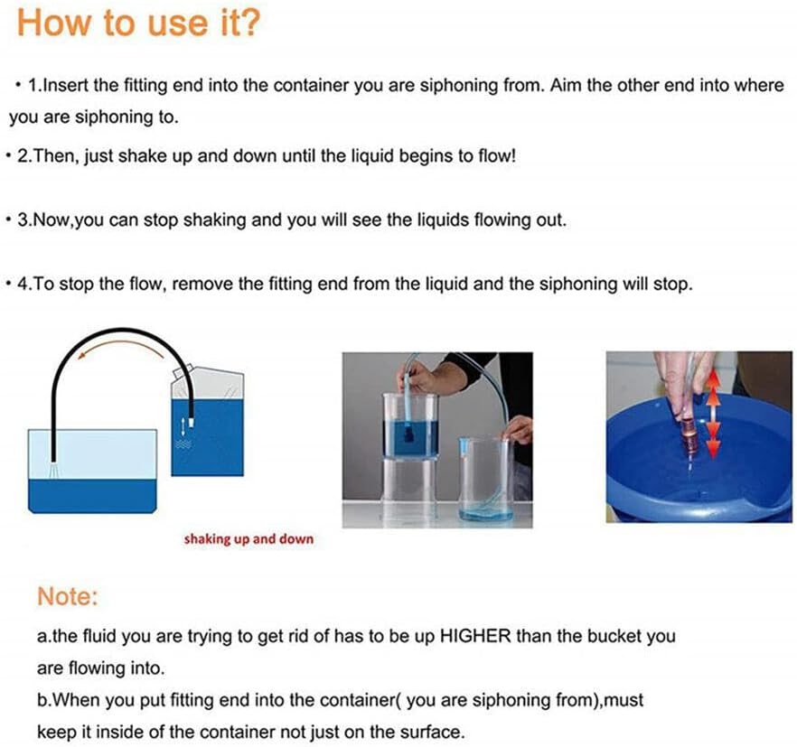2M SELF Priming Copper Siphon Syphon JIGGLER Hose for Fuel Oil Water image number 2