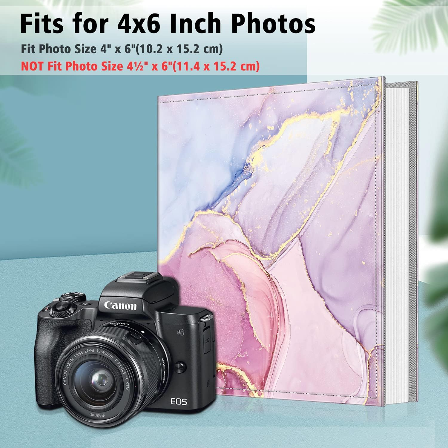 Fintie Photo Album 4X6 Photos - 600 Pockets Large Capacity Photo Book Cover for Family Wedding Anniversary Baby Vacation Pictures, Dreamy Marble image number 2