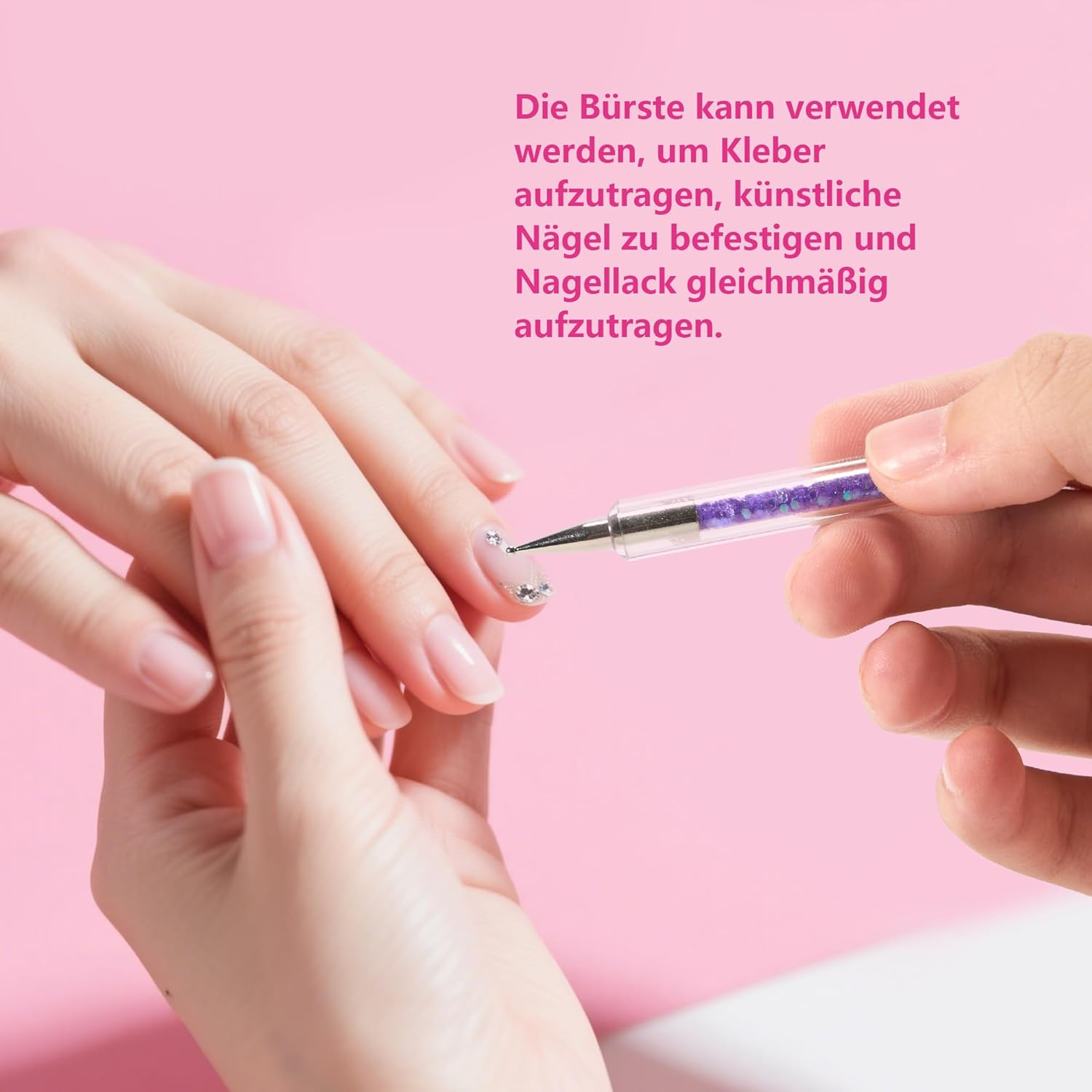 8-Piece Nail Art Brush Set, Brush for Nails with Double Head Nail Art Brush Set, Dotting Pen and Gel Brush for Nails, Precise Brush for Nail Design, Colour and Embellishments image number 6