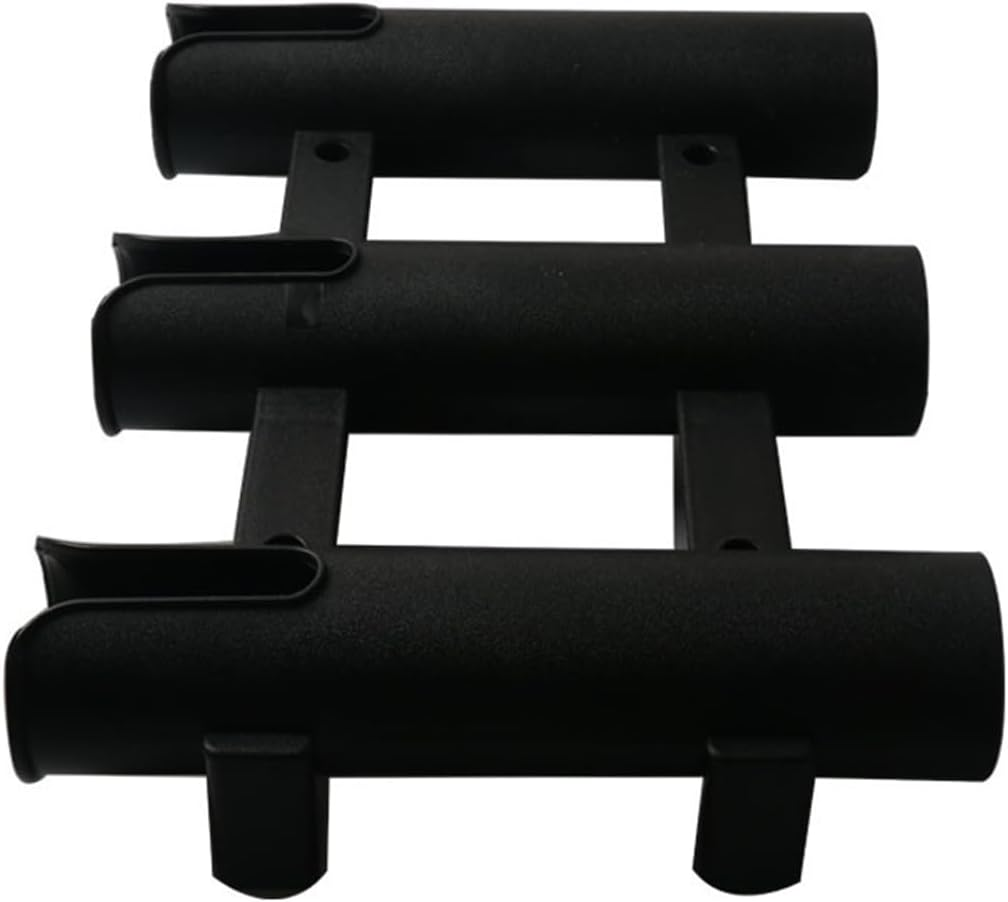 AIMALL 3-Slot Plastic Fishing Rod Bracket &ndash; Durable PP Material for Sea and Boat Fishing, Black & White Options, 11.81 X 8.86 Inches with Stable Mount Design