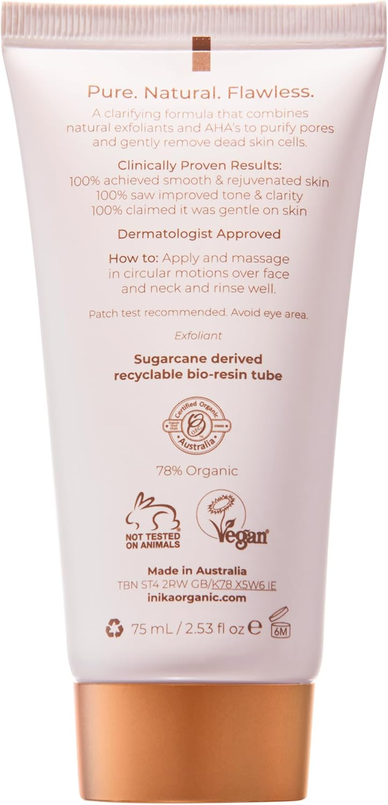 INIKA Organic Phytofuse Renew Exfoliator | Ahas and Natural Exfoliating Bamboo + Pumice for Soft, Smooth & Balanced Skin. Combined Physical + Chemical Exfoliation with Nourishing Ingredients. 75Ml image number 3