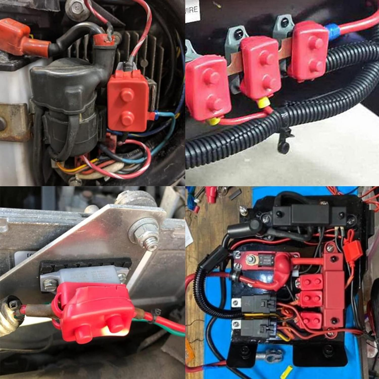 2 Pack Direct Current DC 12V - 24V Automatic Reset Circuit Breaker, Current Overload Protector, with Cover Stud Bolt for Automotive RV (Red 30A) image number 4