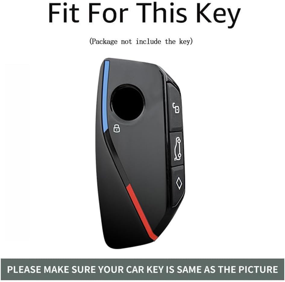 Ontto Luminous Car Key Cover Fit for BMW I7 X7 G07 LCI IX I20 X1 U11 7 Series G70 G09 XM U06 G81 M3 Energy 2023 2024 2025 Metal Smart Shell Case Key Holder Keyring Keychain Accessories Black 2 image number 1