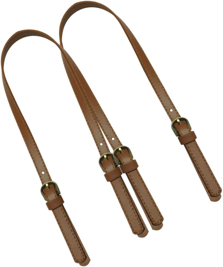 KONTONTY 2Pcs DIY Bag Belt Fashion Shoulder Bag Strap Dual Buckles Handbag Strap for Women Tote Clutch Pouch Easy to Sew