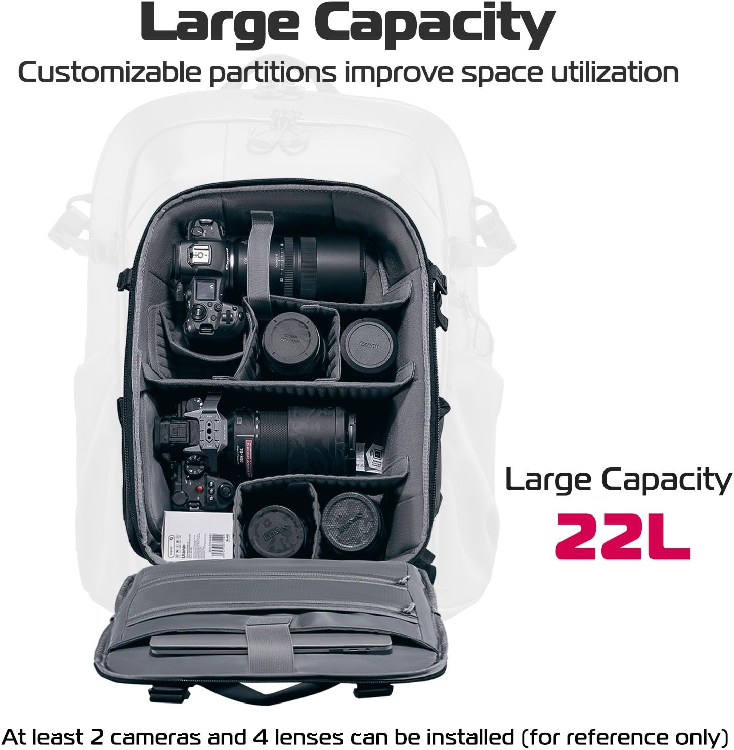 ULANZI Hardshell Camera Backpack Bag, Professional Splash-Proof Photography Camera Case anti Theft Travel for Photographers Unisex Drone DSLR Mirrorless Camera Lens Tripod Holder image number 4