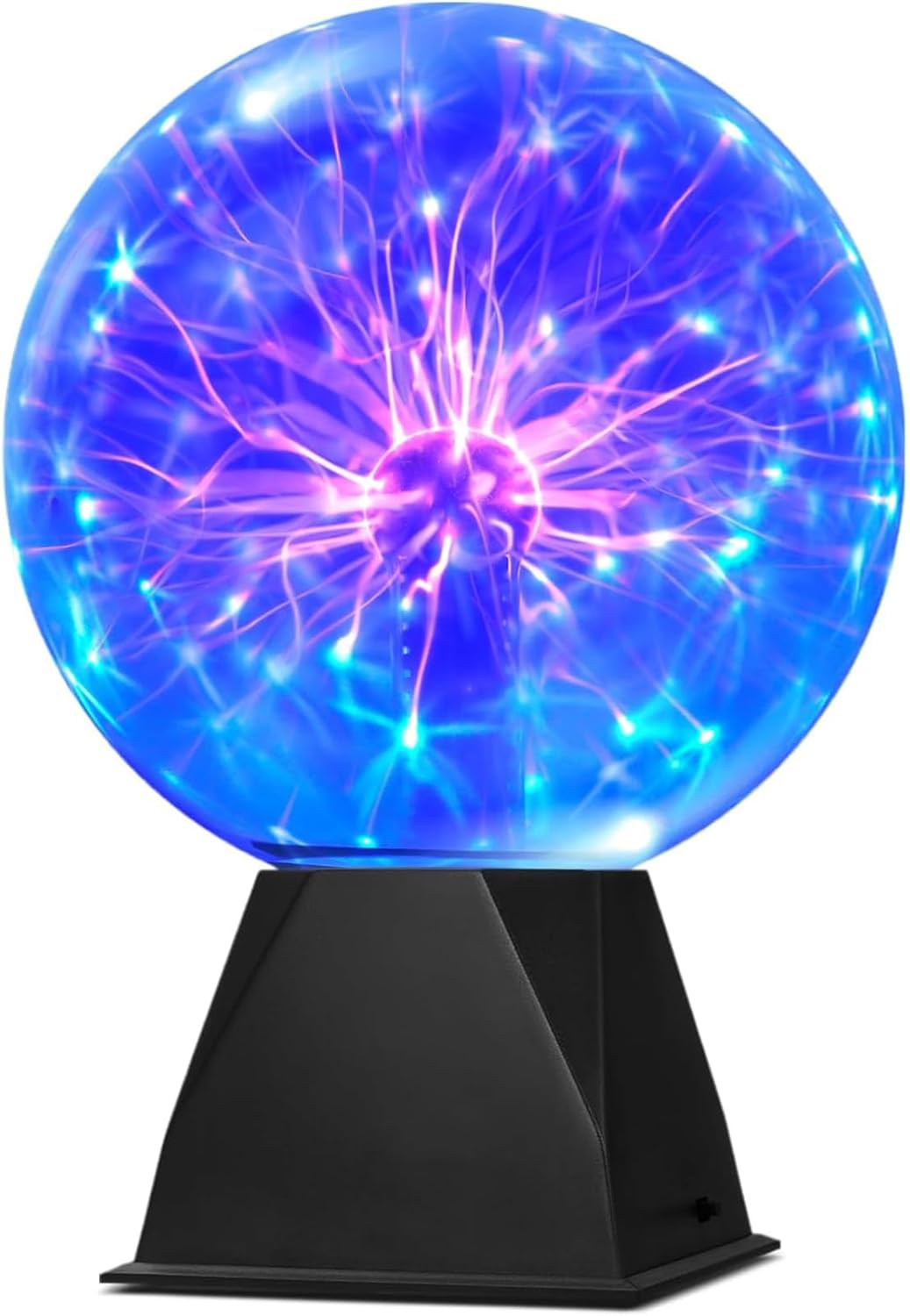 8 Inch Plasma Ball, Plasma Globe Touch & Sound Sensitive Plasma Ball Lamp, Electric Ball Lightning Novelty Light for Parties, Home, Prop, Decoration, Red