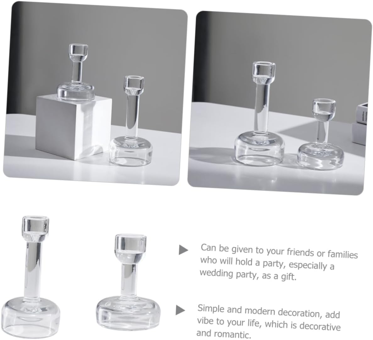 BIUDECO 2Pcs Vintage Candle Holders Elegant Tealight Holders for Weddings and Home Decor Romantic Centerpieces for Dinner Parties Candle Containers image number 4