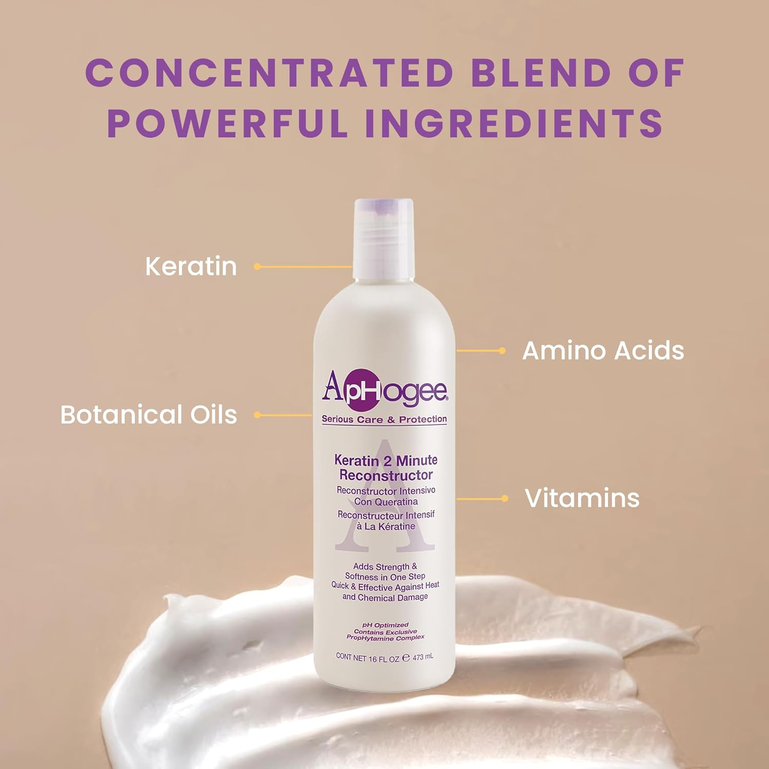 Aphogee Intensive Two Minute Keratin Reconstructor (16 OZ.) image number 1