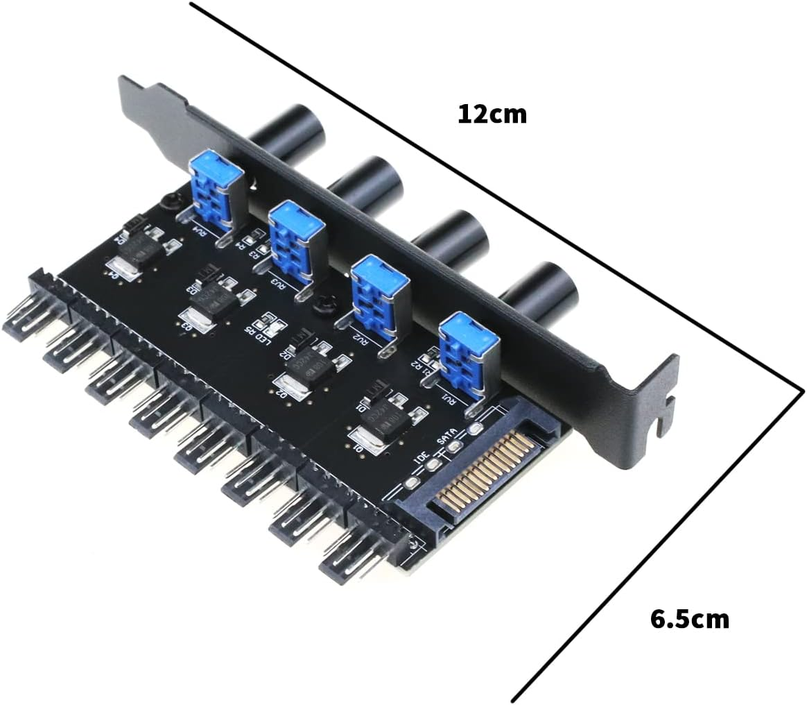 VGOL 4 Knob Cooling Fan Speed Controller PC 8 Channels Fan Hub Radiator for PC Computer Water Cooling System PC Fan Control Power Supply image number 5