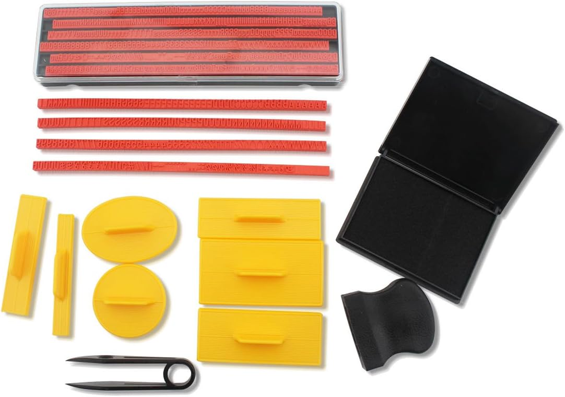 Finex DIY Rubber Stamp Printing Kit - Easy to Use D.I.Y. Create Your Own Stamps Set for Business Craft Hobby School Blue Ink Pad Color image number 3