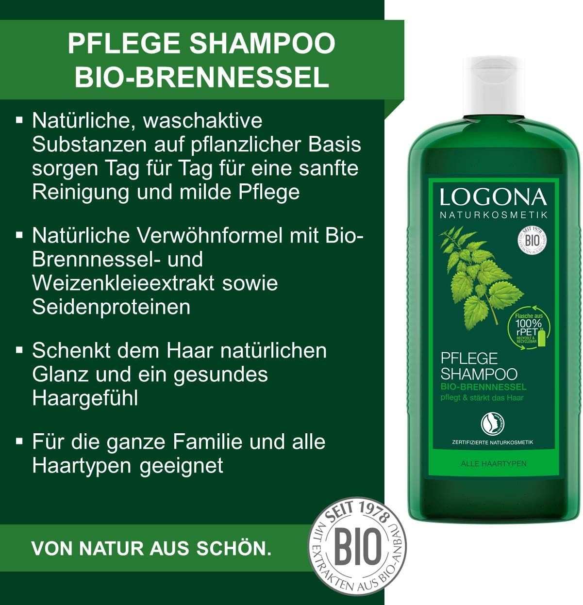 Logona Essential Shampoo Nettle, 8.8 Fl Oz (250 Ml) X 1 image number 6