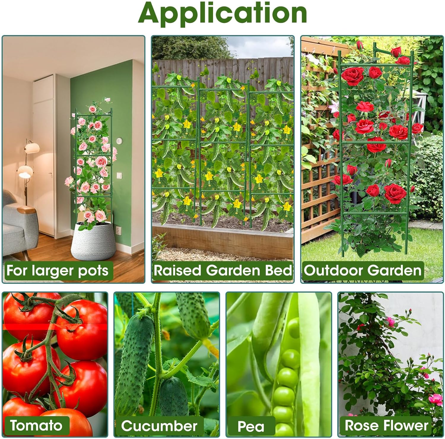 3 Pack Tomato Cages Trellises for Garden, 120Cm Tomato Triangle Cages Trellis for Raised Garden Bed and Pots, Plant Cages & Supports (3 Pack) image number 5