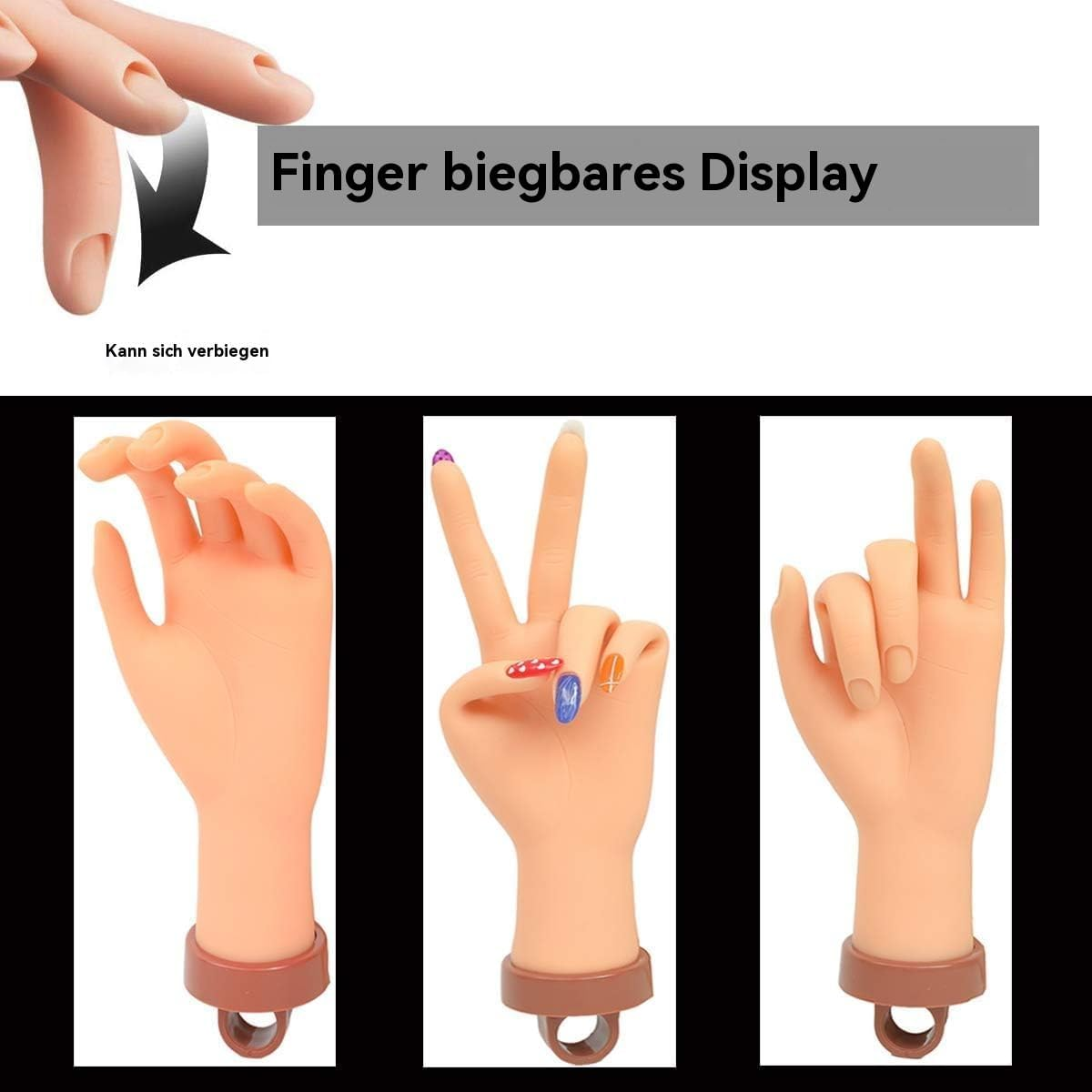 Practice Hand for Acrylic Nails, Mannequin Hands for Nails Practice, Nail Art Training Hand, Fake Nail Hand, Acrylic Nail Practice Hand, 1 Piece Nude Hand image number 6