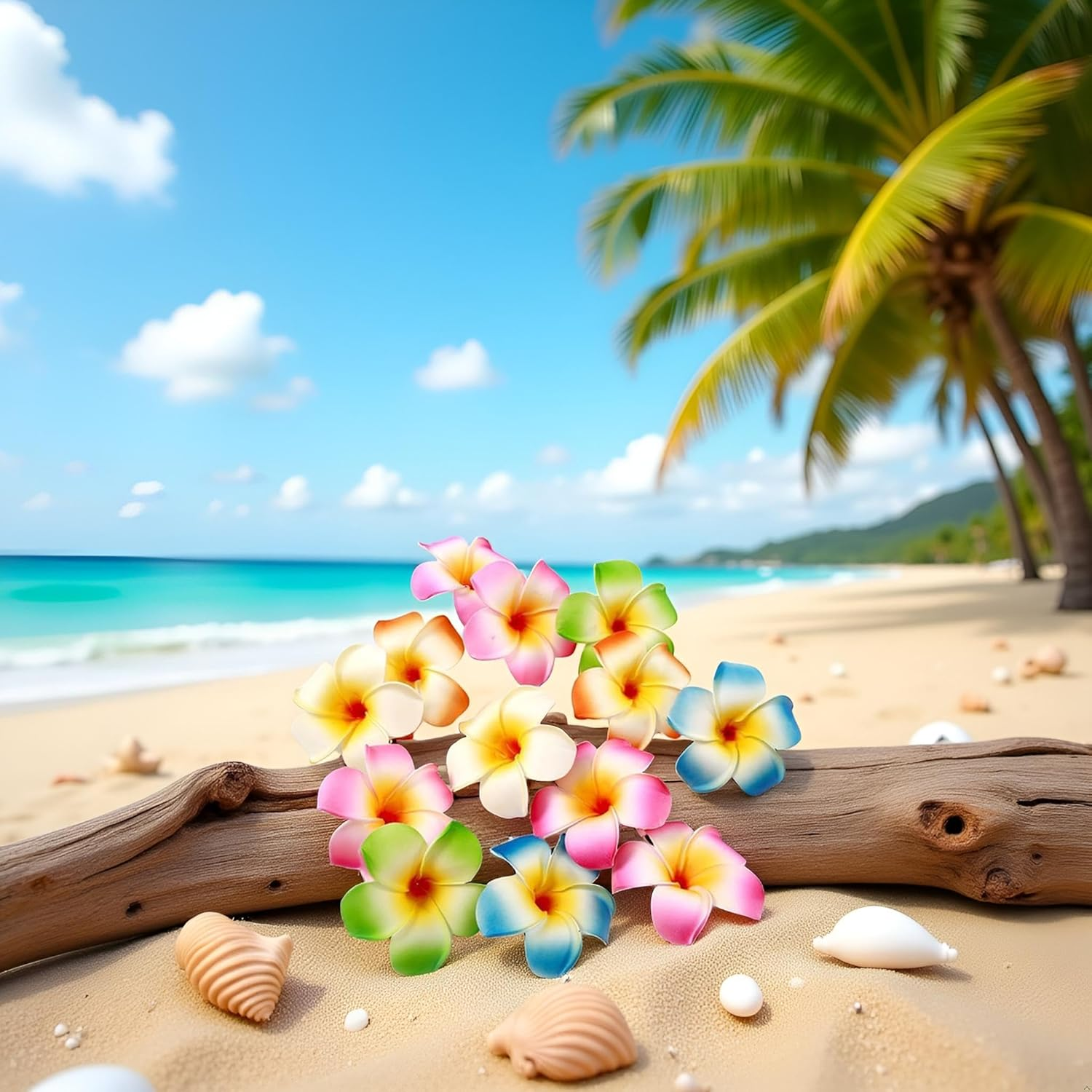 10Pcs Multicolor Hawaii Plumeria Flower Clips Hawaiian Flower Hair Barrettes Beach Party Hair Clips Artificial Tropical Flowers Hairpins for Wedding Hair Accessories Clips(7Cm) image number 2