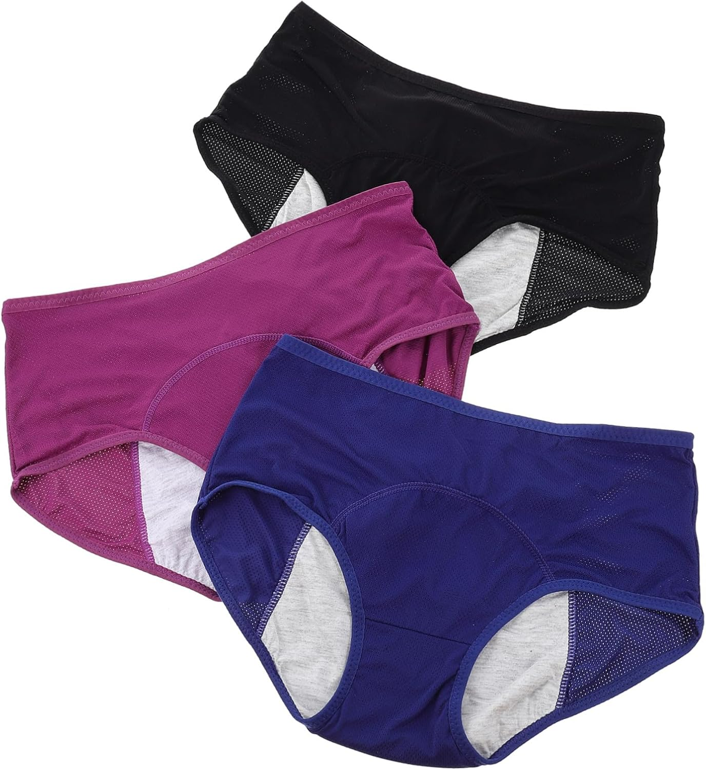 FOMIYES 3Pcs Breathable Menstrual Period Briefs Leakproof High Waist Underwear for Comfortable Sanitary Protection during Menstruation