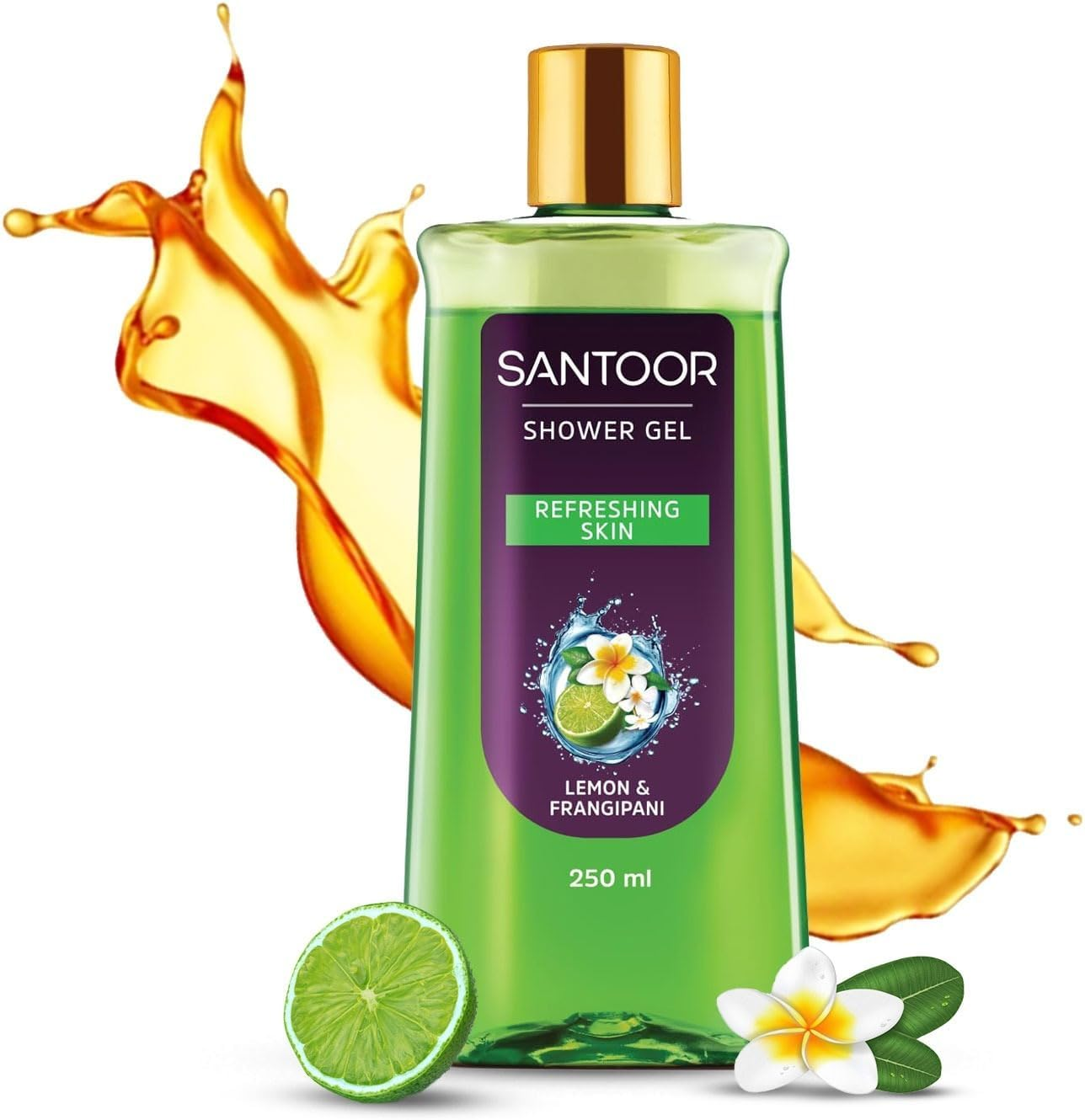 Santoor Refreshing Shower Gel with Natural Lemon & Frangipani Extracts| for Men & Women| for Soft and Fresh Skin| Suitable for All Skin Types| No Parabens| No Silicones| 250Ml image number 5
