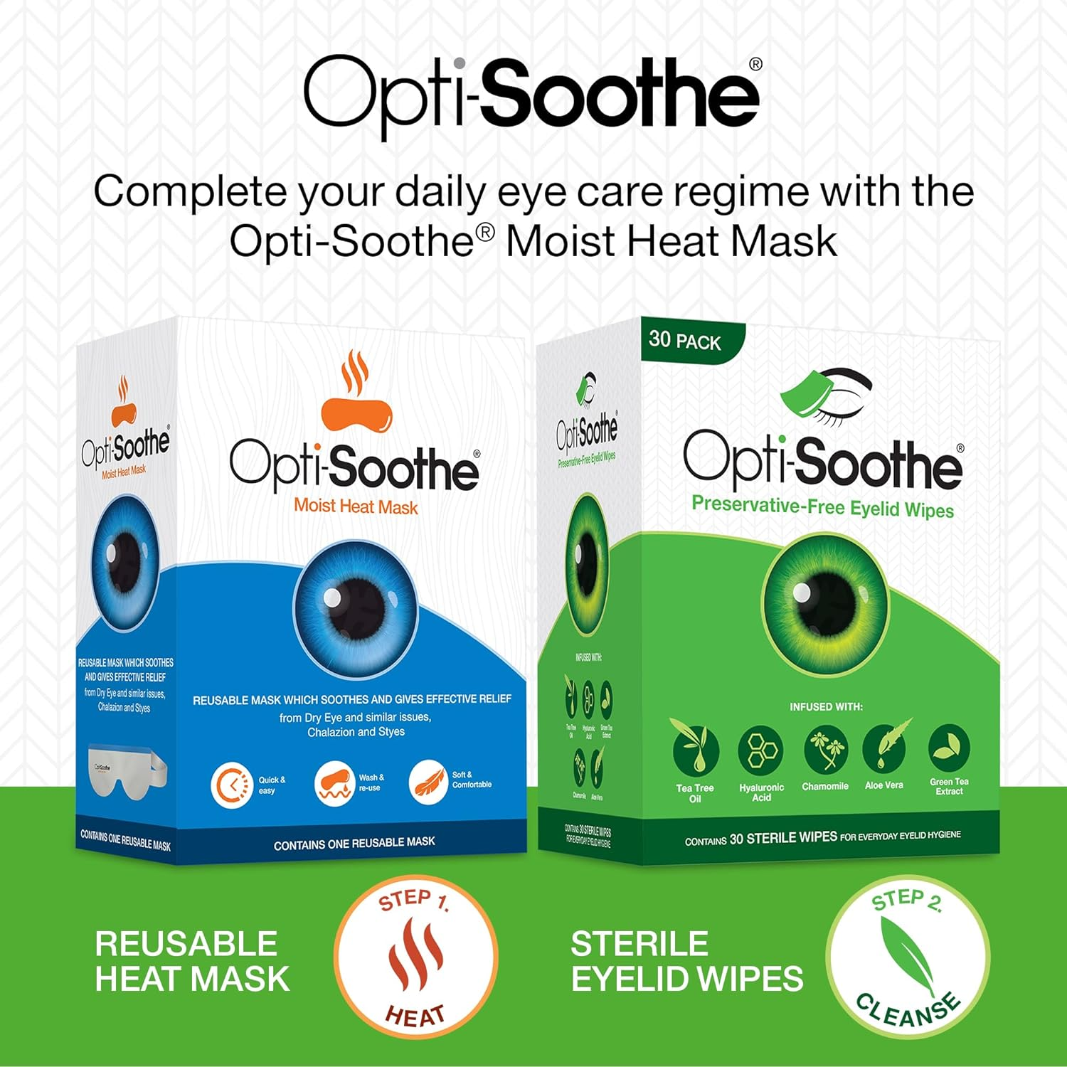 Opti-Soothe Preservative-Free Eyelid Wipes - Moist Towelette for Daily Eyelid Cleaning. Preservative-Free. Soothing, Moisturising, Natural Ingredients image number 2