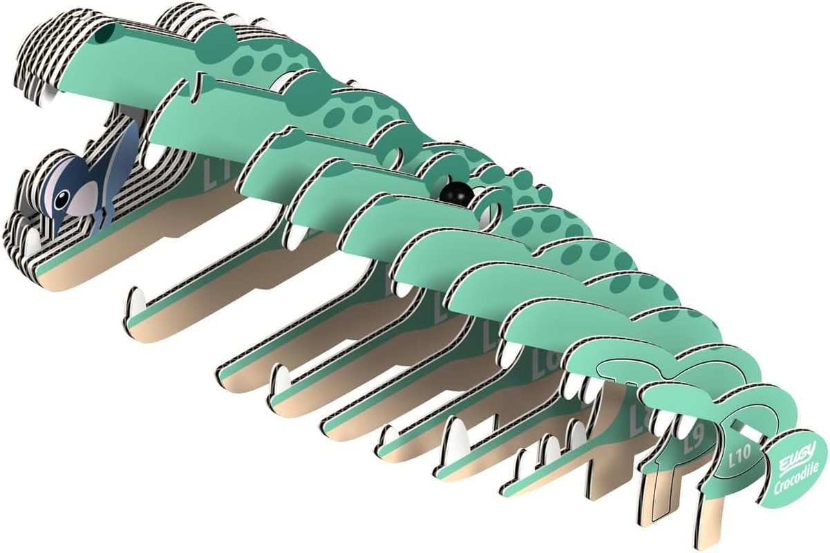 EUGY 029 Crocodile 3D Paper Puzzle - 22 Pieces Eco-Friendly Educational Toy Puzzle for Boys, Girls & Kids Ages 6+ image number 2