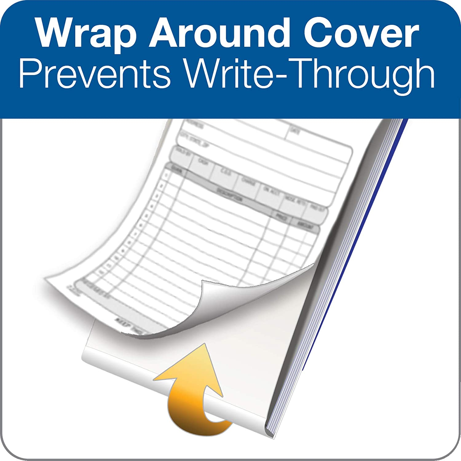 Adams Job Work Order Book, 5.56 X 8.44 Inch, 3-Part, Carbonless, 33 Sets, White and Canary (T5868) image number 4