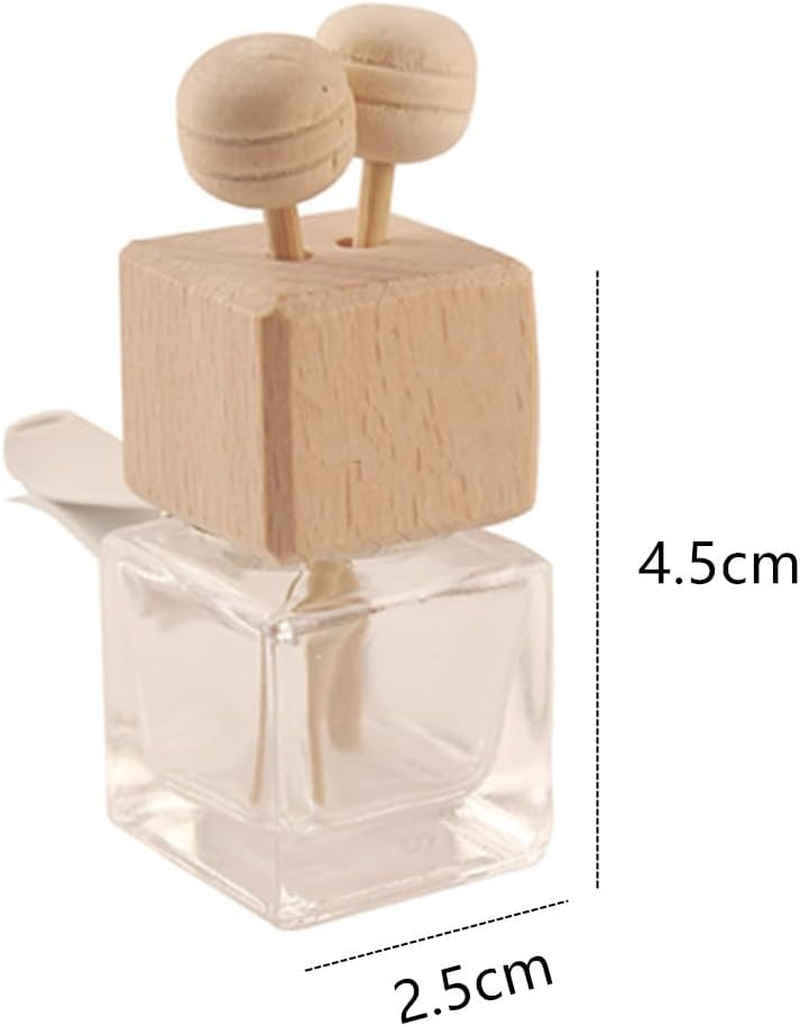 Car Diffuser Air Freshener Bottle,4 Pcs Car Perfume Bottle, 8 Ml Clear Empty Car Essential Oil Diffuser Auto Glass Perfume Diffuser Bottle with Vent Clip Wooden Caps Stick Fragrance Ornament image number 4