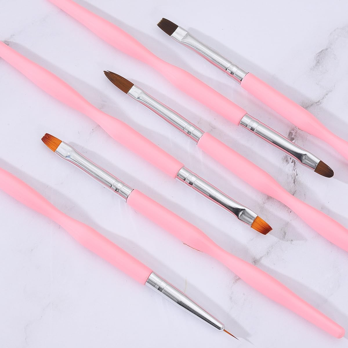 Nail Art Brushes Set, 10Pcs Nail Design Painting Brushes, Professional Nail Art Design Brushes, Nail Fine Liner Brushes, Pink image number 1