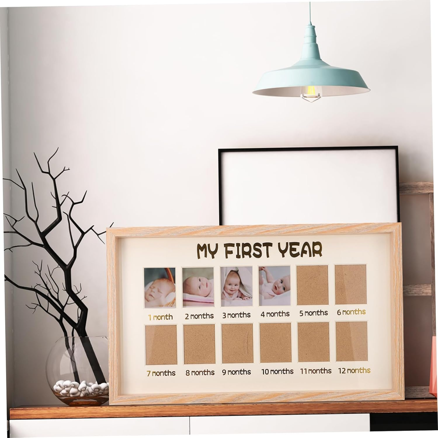 Yardwe 4Pcs Picture Frame Birthday First Year Photo Holder Keepsake Frame for Newborn Growth Commemorative Gift Safe Design image number 4