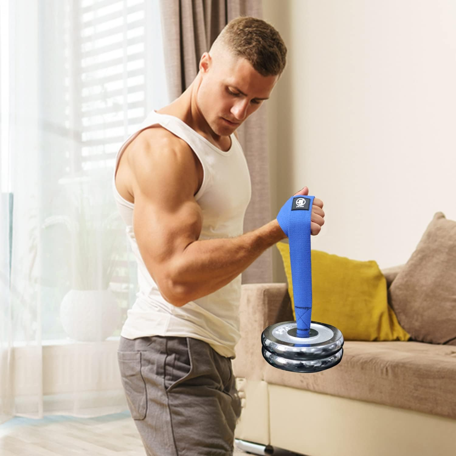 J Bryant Arm Wrestling Training Strap Belt Hand Grip- Ideal for Wrist Forearm and Biceps Workouts Multifunctional Home Gym Fitness Equipment Compatible with 1 Inch and 2 Inches Barbell Plates image number 4