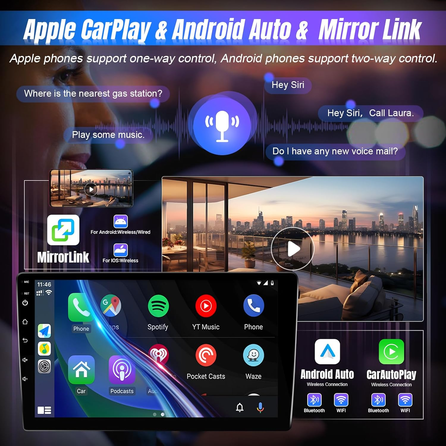 Leadfan Android Car Radio for Lexus IS250 IS300 IS350 2006-2012 Stereo with Wireless Carplay Android Auto, 10.1 Inch Touch Screen for Lexus Stereo in Dash GPS Navi Bluetooth FM Wifi SWC (2+32G) image number 1