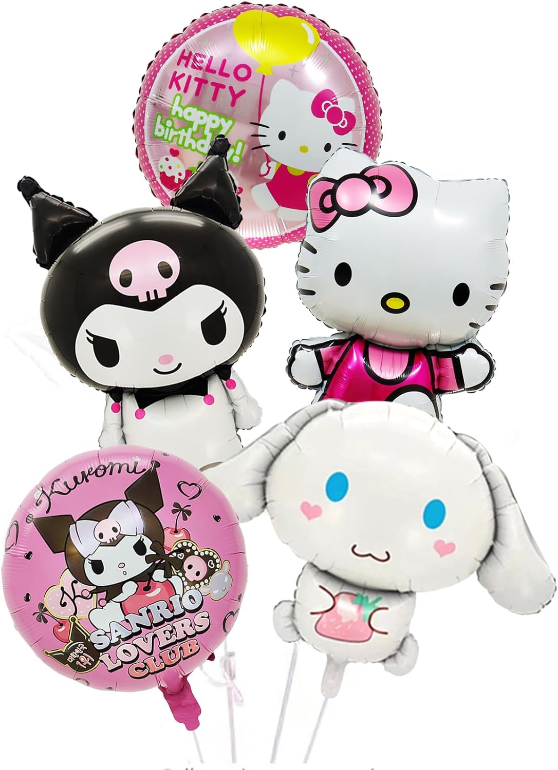 AVONO 12Pcs Kitty & Friends Foil Balloons for Kawaii Party Decorations, Pink Kitty Party Balloons for Girls Kids Favors image number 2