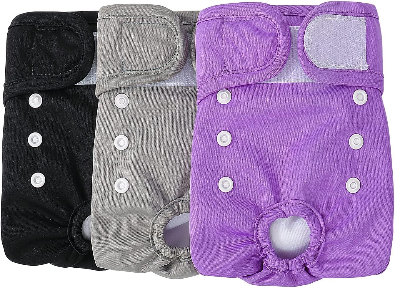 COMSLE Female Dog Heat Pants Pack of 3 M, Highly Absorbent and Sanitary Towels Dog Nappies for Female Dogs, Adjustable Size image number 1