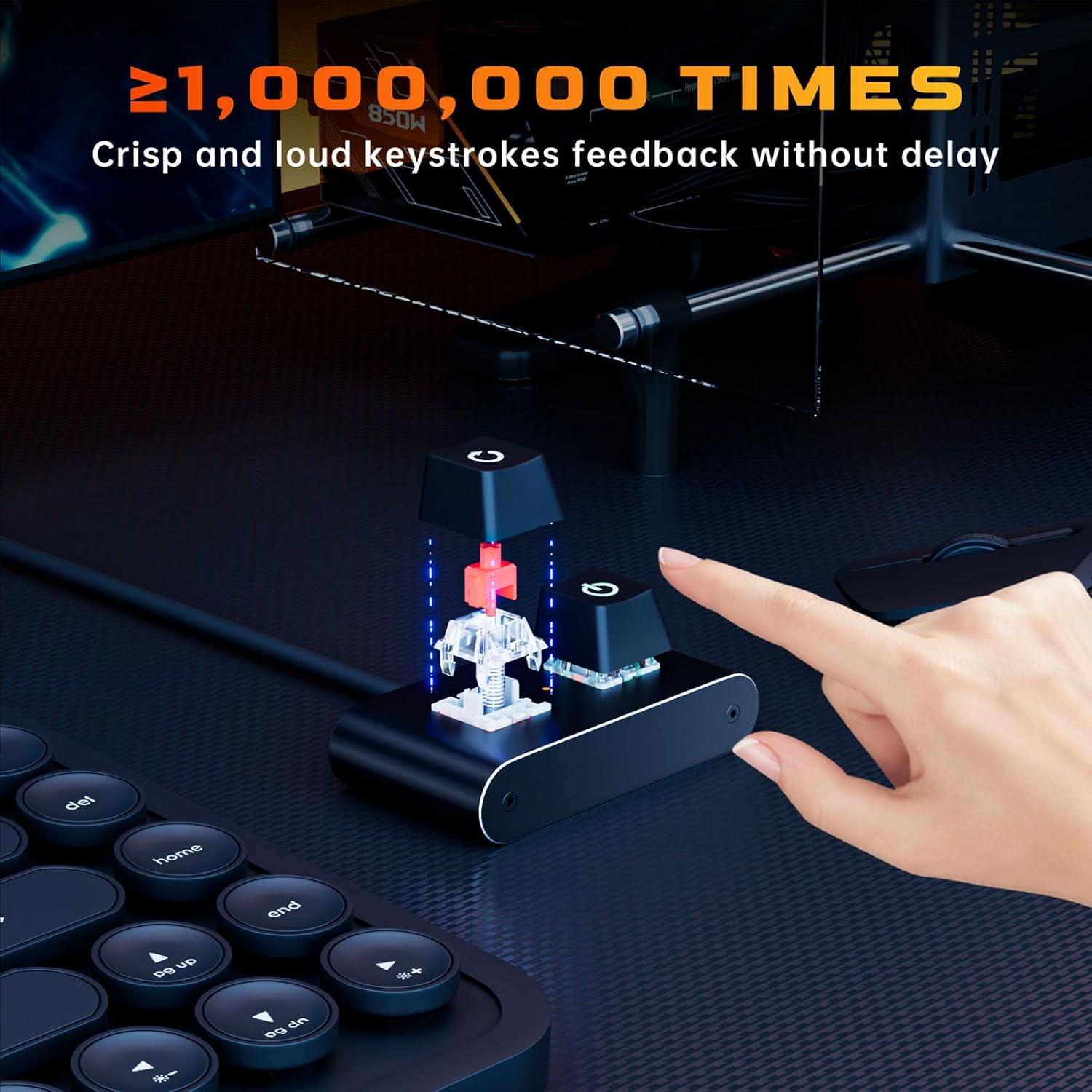 Jectse Desktop Computer Power Switch Power Supply Cable, External PC Power Button Extension Cable with on off Reset Switch for Computer Motherboard