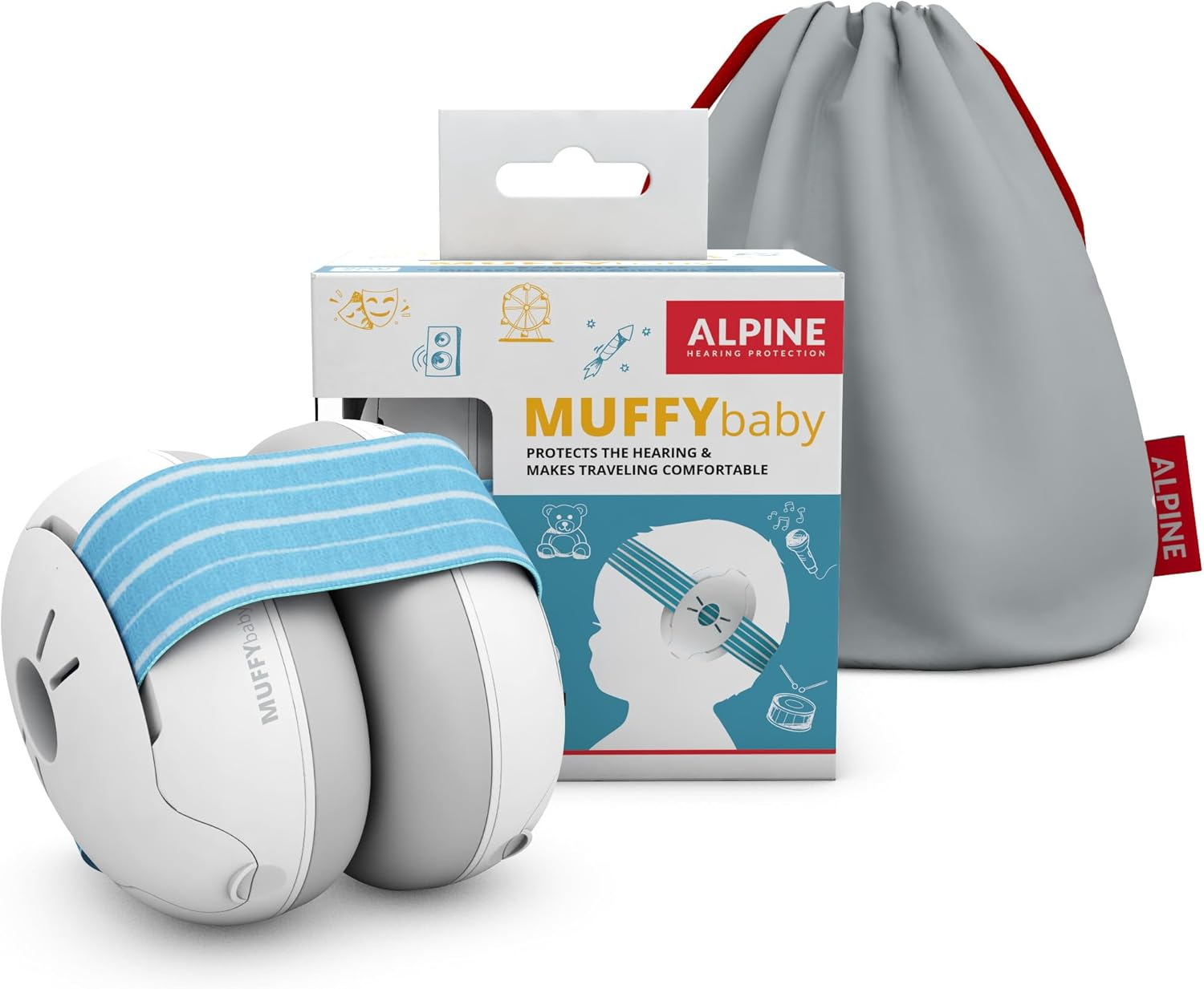 Alpine Muffy Baby Ear Protection for Babies and Toddlers up to 36 Months - CE & ANSI Certified - Noise Reduction Earmuffs - Comfortable Baby Headphones against Hearing Damage & Improves Sleep - Yellow