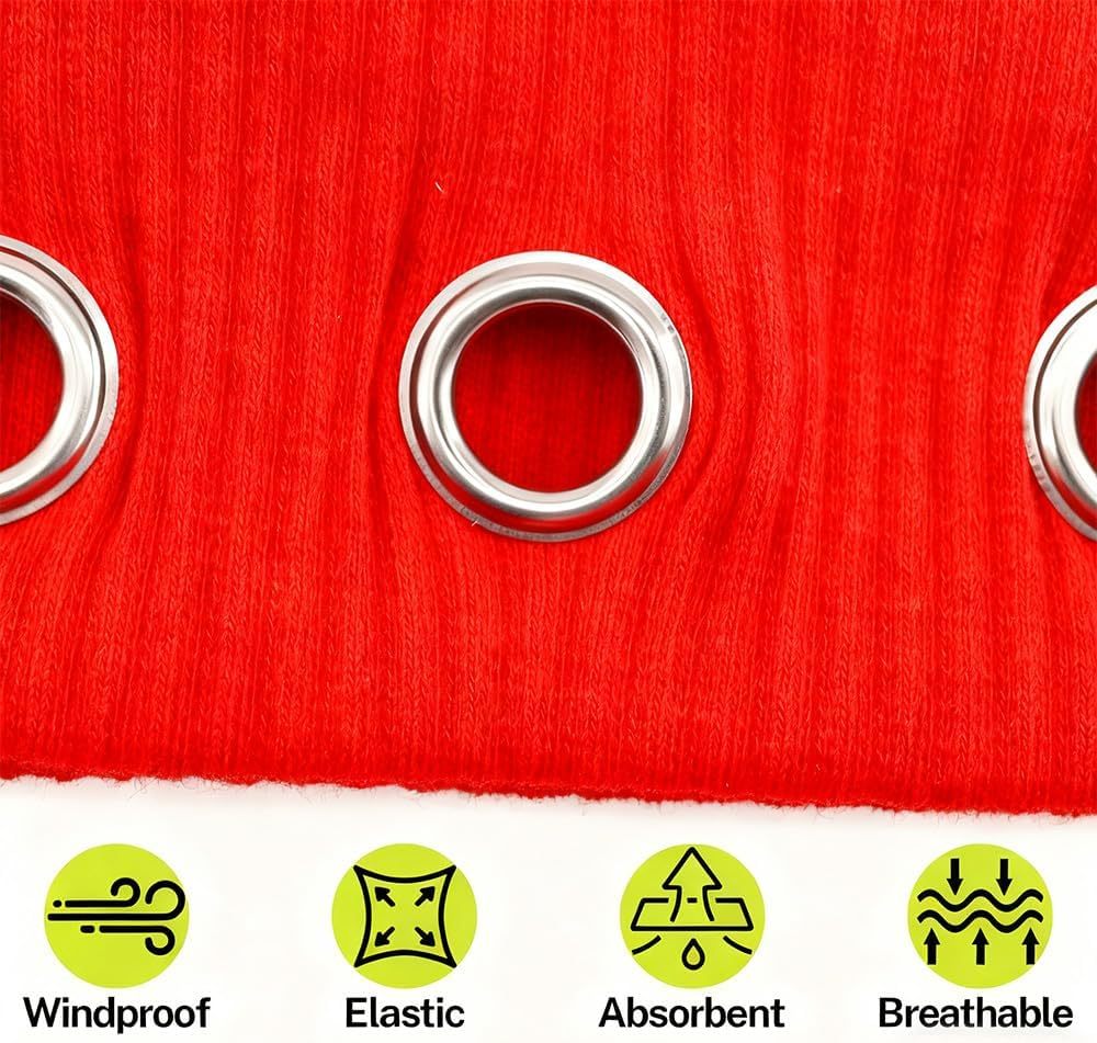 4PCS Women&rsquo;S Cutout Eyelet Elastic Headband Set &ndash; Y2K Wide Hairband for Punk, Rock, Boho Style (Black, Ocean Green, Camel, Wine Red) image number 3