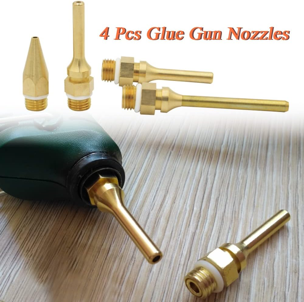 Bestgle Pure Copper Hot Melt Glue Gun Nozzle, Glue Gun Nozzles Replacement Kit Copper Tip Tool Accessories for Hot Melting Glue Gun Electric Heat Tools, Luxury Set, 4 Pack image number 5