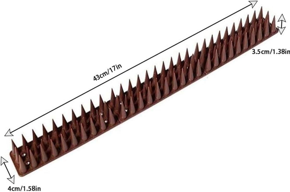 12 Pcs Outdoor Bird and Cat Deterrent Spikes for Fences and Roofs,Long Lasting Plastic Bird Spikes for Effective Bird Control and Squirrel Deterrence,Protecting Buildings,47Cm/17In,Brown image number 3