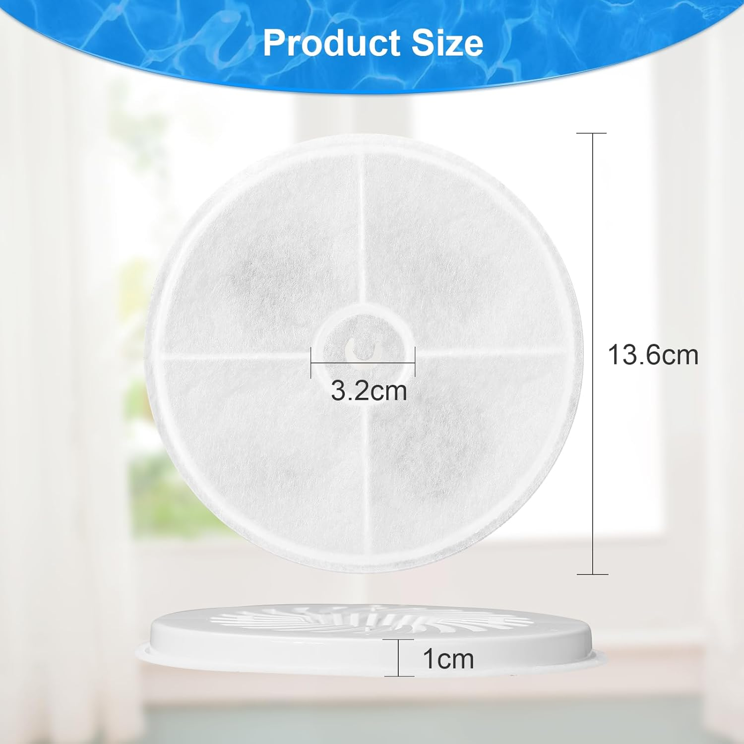 Pack of 10 Cat Fountain Filter, Filter Unit 3.0 Resin and Activated Carbon Cat Dog Drinking Fountain Compatible with 1.85 L and 2 L/1.8 L Automatic Intelligent Cat Fountain