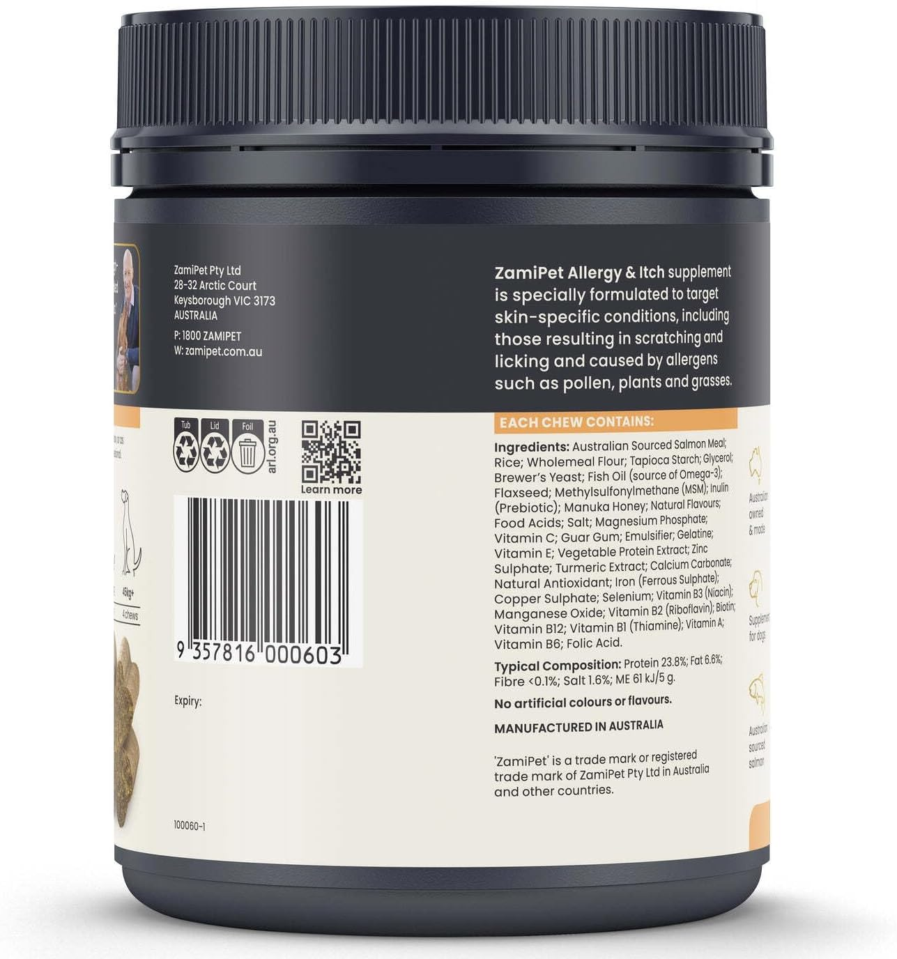 Zamipet Skin, Coat & Nails 60 Chews for Dogs 300 G