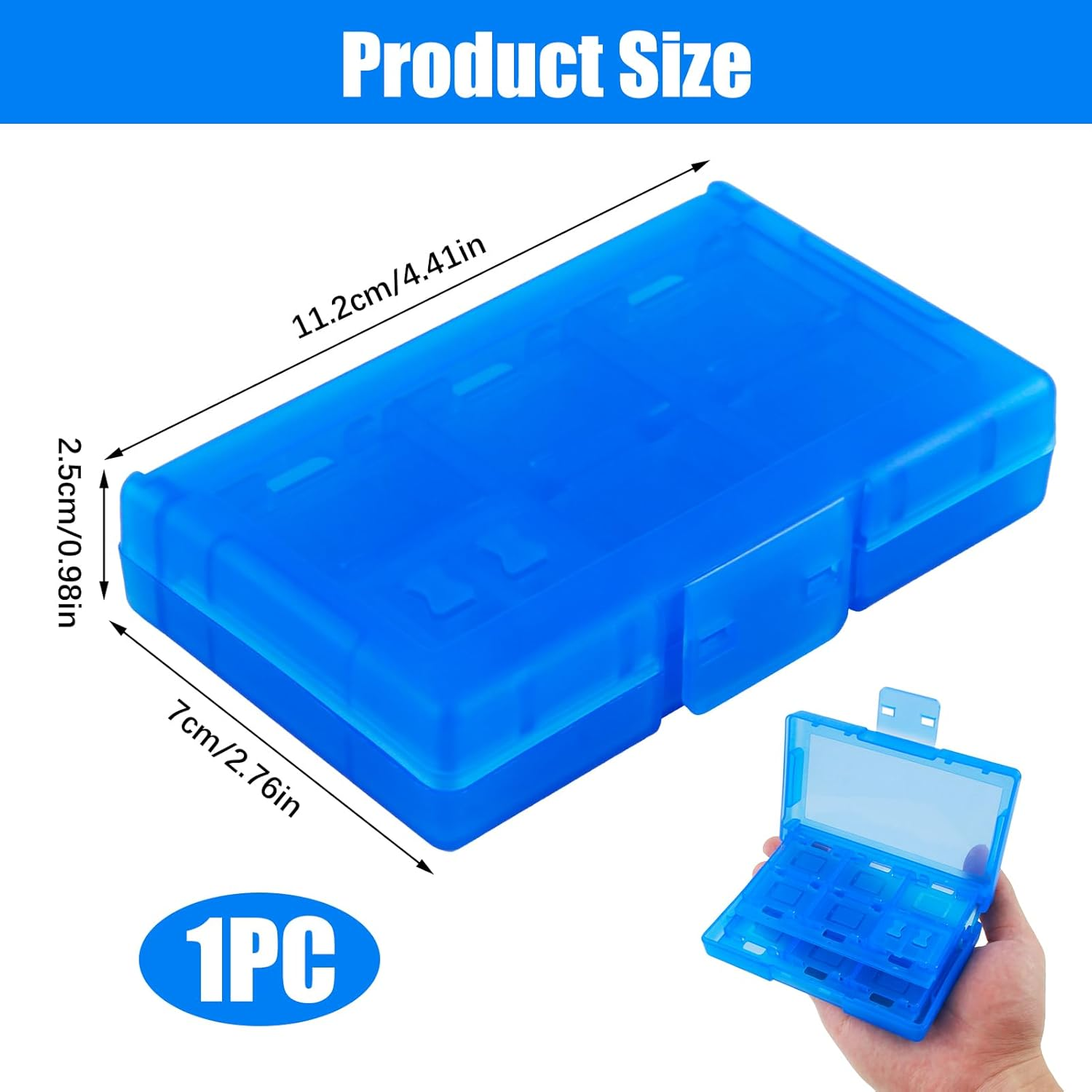 24-Slot Card Case for Switch Game, Blue Portable Fold Game Card Holder with 24 Game Card Slots and 24 Micro SD Card Slots, Game Card Compatible with Lite/Oled/Ns Switch, Gifts for Game Lovers image number 1