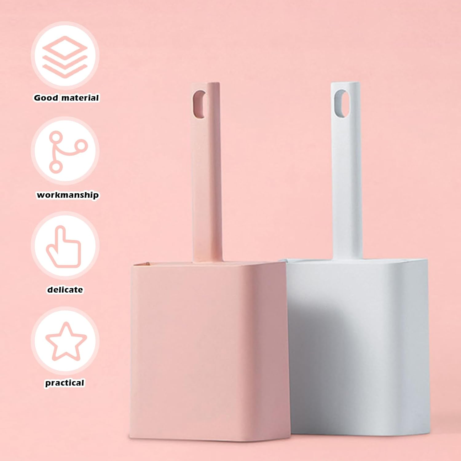 Nizirioo Cat Litter Scoop, Cat Litter Scoop, Cat Litter Scoop with Holder, Cleaning Tool, Cat Scoop, Plastic Cat Litter Spoon for Pets, Cats, Dogs (Pink White) image number 4