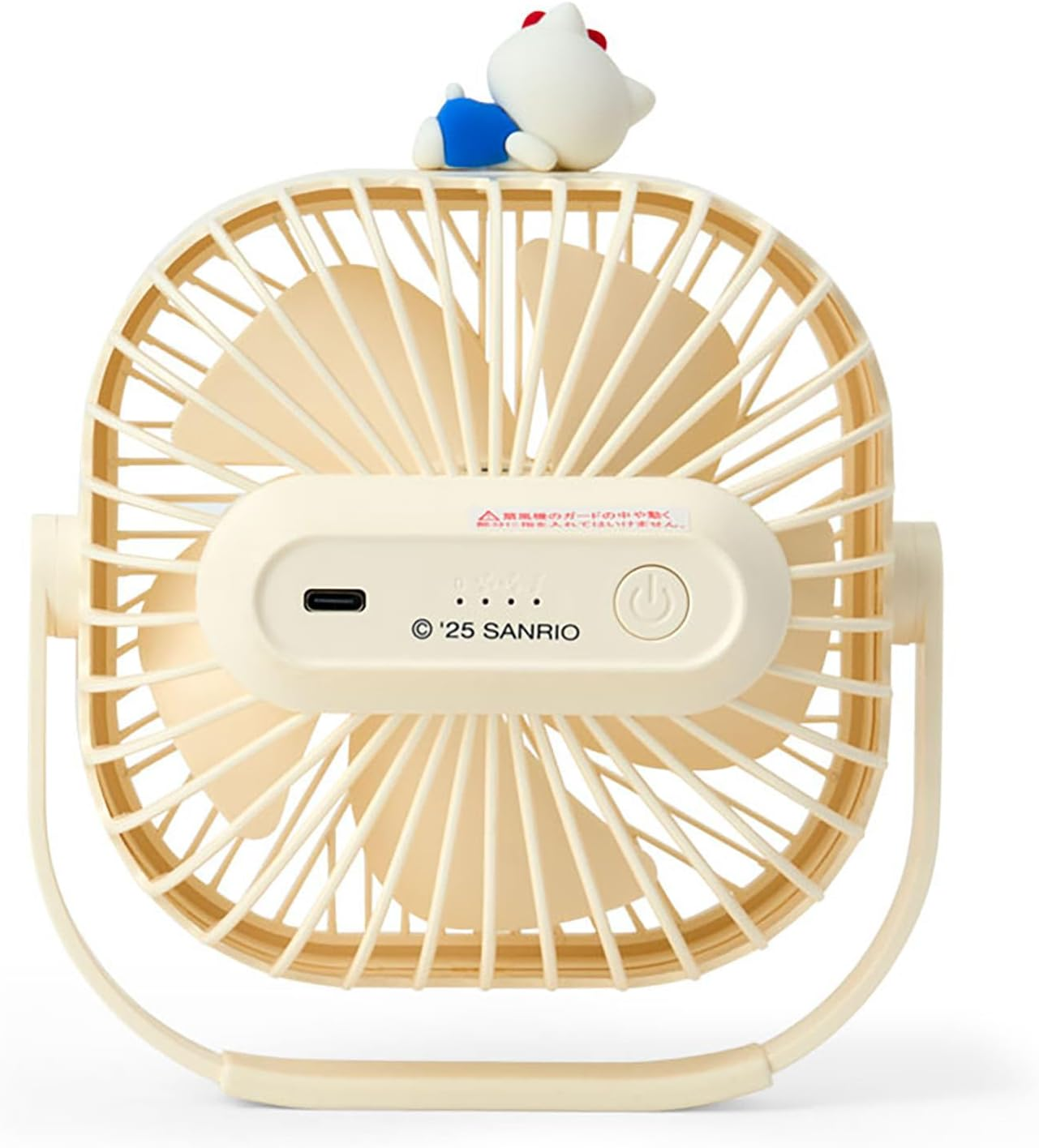 Sanrio 641863 Hello Kitty Desktop Fan, Body: ABS Resin, Blades: Polycarbonate, Character Part, Anti-Slip: Silicone Rubber, 3 Levels of Air Flow Adjustment, Desk, Ages 15 and Up - White image number 2