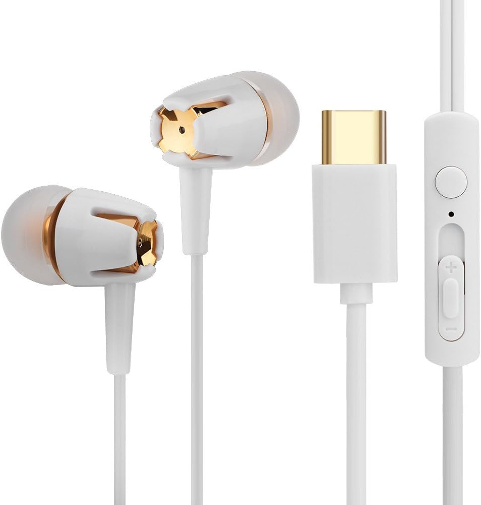 Dilwe USB C/Type C Earphones In-Ear Wired Headphones with Mic and Volume Control Super Deep Bass Hifi Stereo Earbuds Hands- Call, for Android Smartphones with C Type Port image number 3